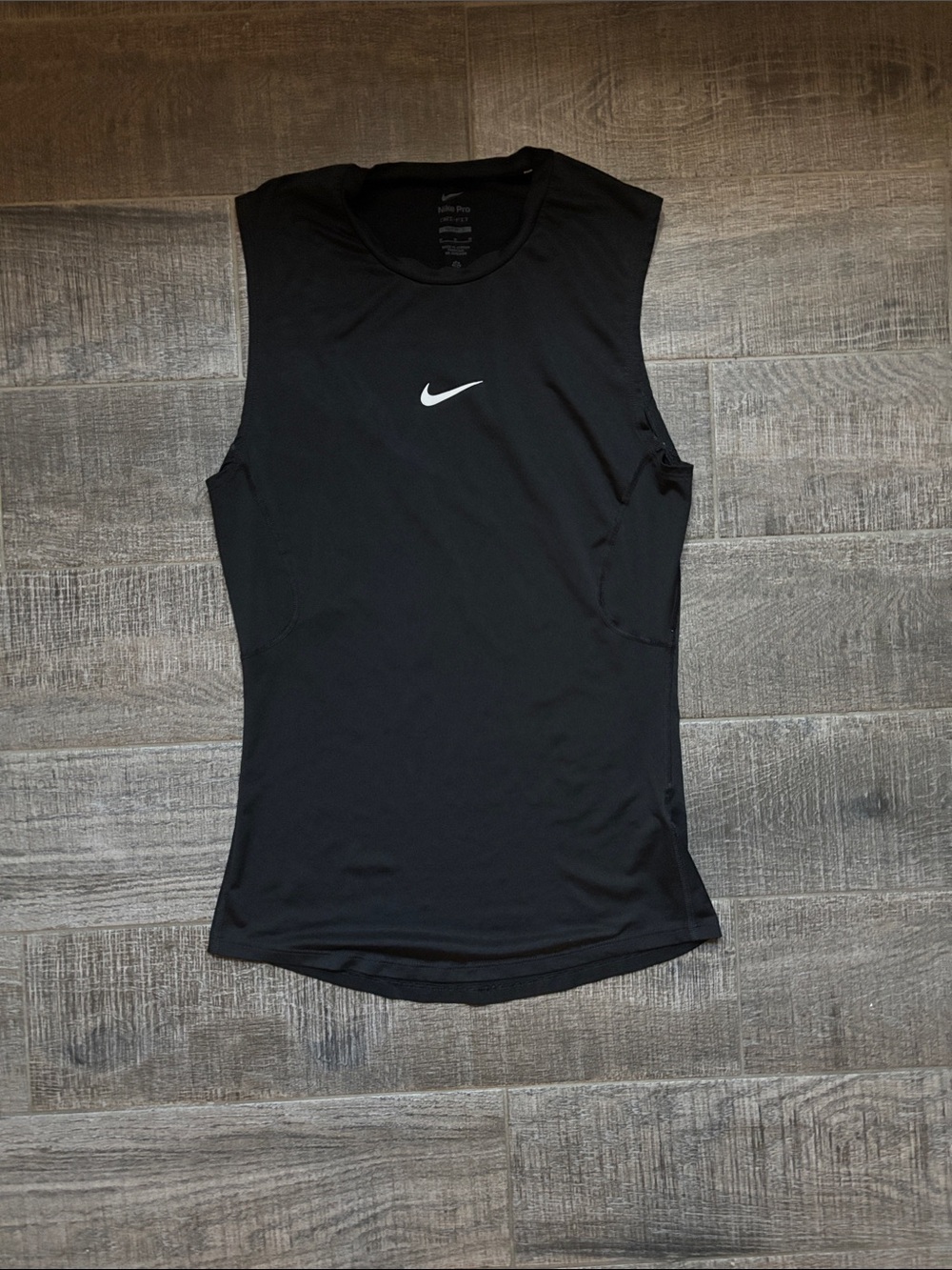 Men’s Nike Black Sleeveless Workout Tank with White Swoosh